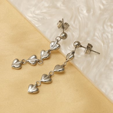 1 Paar Simple Series Klassische Quaste Edelstahl 18 Karat vergoldet Damen Tropfenohrringe h5 